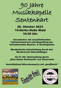 90 Jahre Musikkapelle Sentenhart
